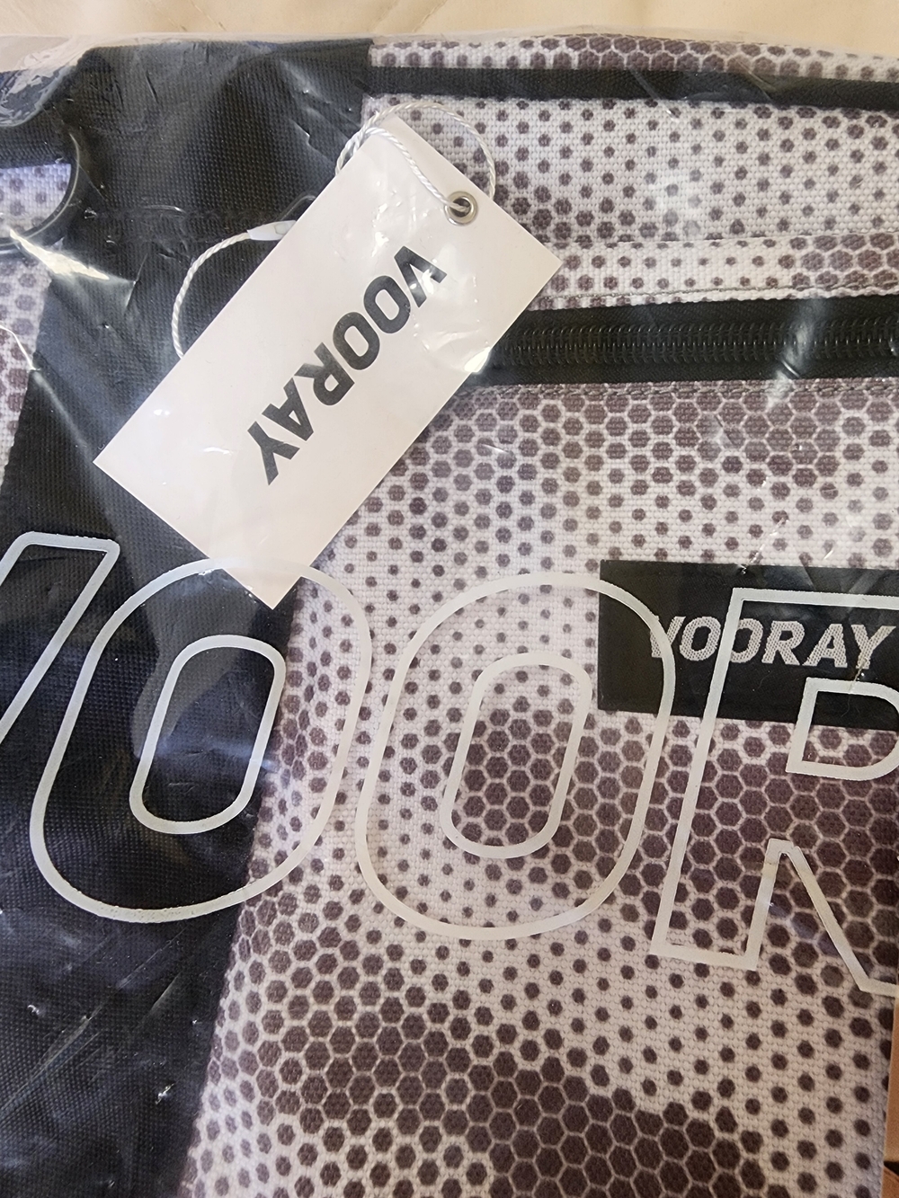 Burner Gym Bag in Black and White Hex Pattern - Picture 3 of 4